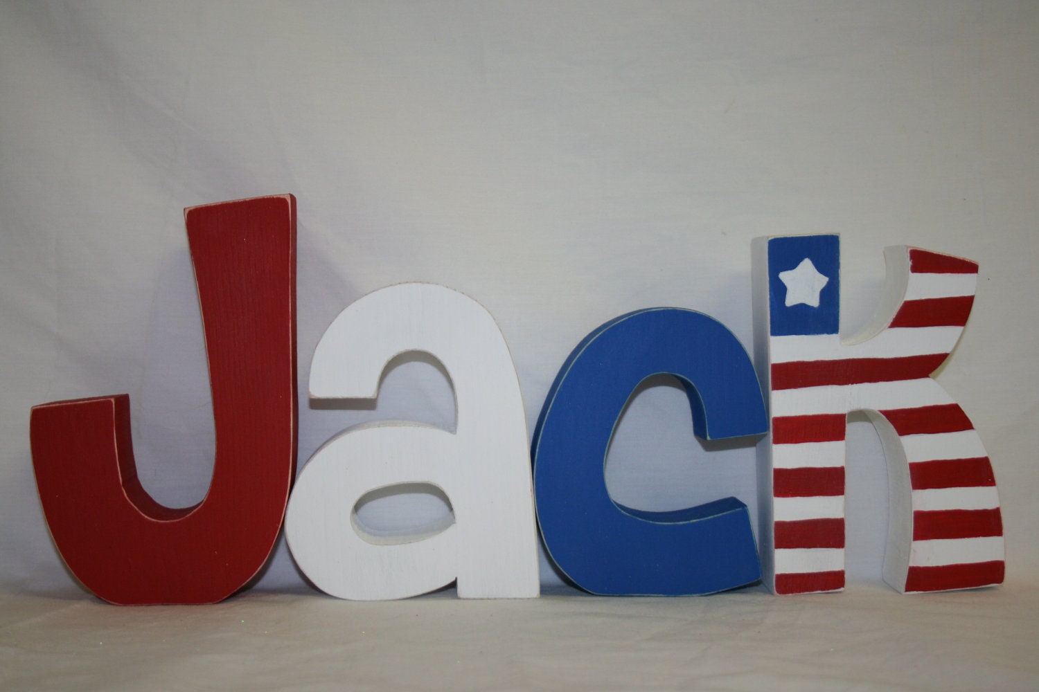 Baby name letters red white and blue kids room wood Letters nursery decor personalized gift baby shower centerpiece Americana decor