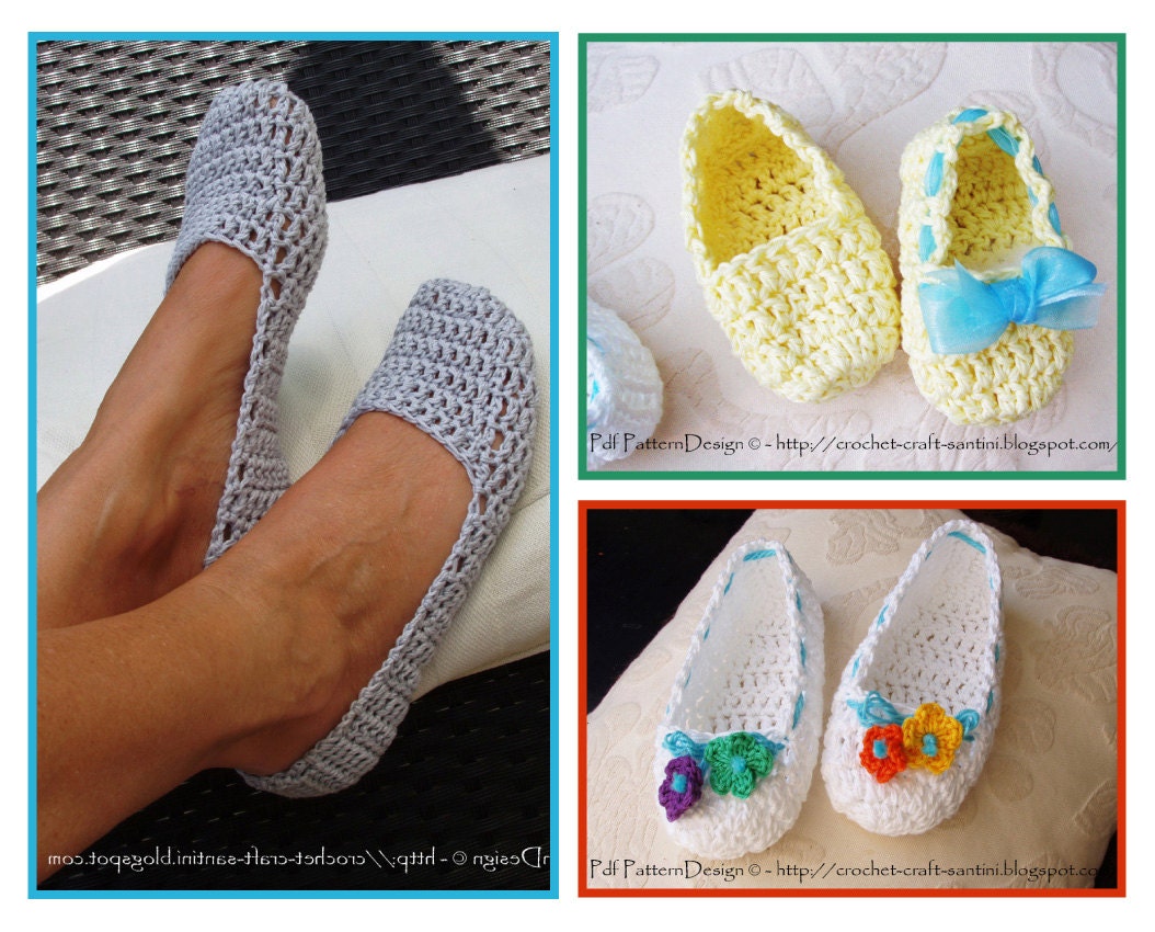 Home Shoes Crochet Pattern - Super Simple SOPHIE and ME-Slippers - All sizes - Instant Download