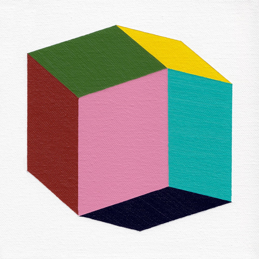 Original painting - "Rhombic" - 8" x 8" modern geometric abstract art