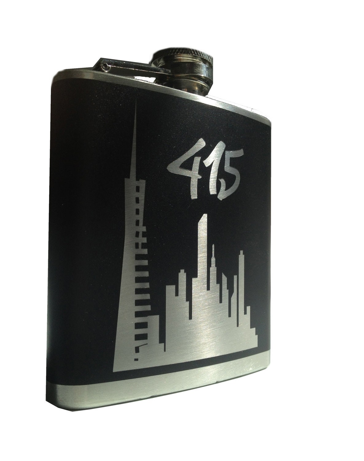 415 San Francisco Flask- transamerica alcohol, liquor, booze, wedding, bridal party, hip pocket- Personalized Custom - YOU pick COLOR