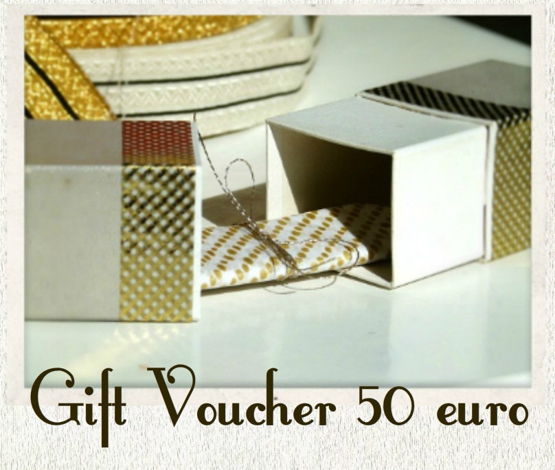 Gift Voucher Valued at 50 Euros - Gift Card, Gift Certificate