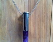 Deep Purple Amethyst Silver Bullet Necklace