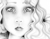 Pencil Drawing an Original Pencil Drawing Fine Art Fantasy Illustration / Drawing  Black and White grey ohtteam