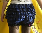 Navy short bloomers S-M-L-XL-Steampunk -Gothic-Lolita -Moulin Rouge -Cabaret -Bettie Page -Victorian -Burlesque -Ruffles -(Bitter & Sweet)