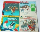 Children's Christmas Records Read Along Books - Set of 4