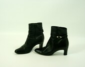 Black Leather Ankle Boots Women's Size 8 Cat's Paw Boots