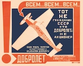 SOVET Constructivist Posters. To all it may concern. "Dobrolyot" / Can be named the citizens of the USSRPROPAGANDA collectible 1923s