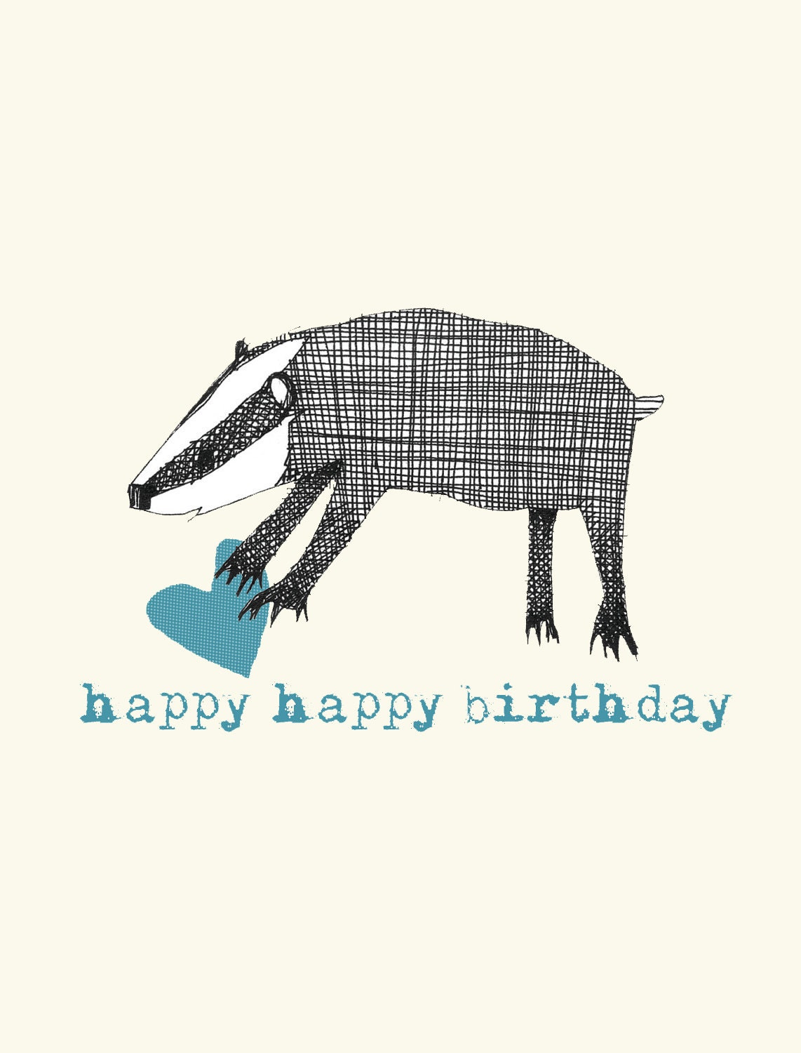 badger birthday card