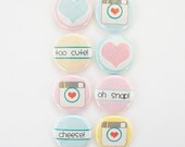 Camera Love - Set of 8 Flair Buttons