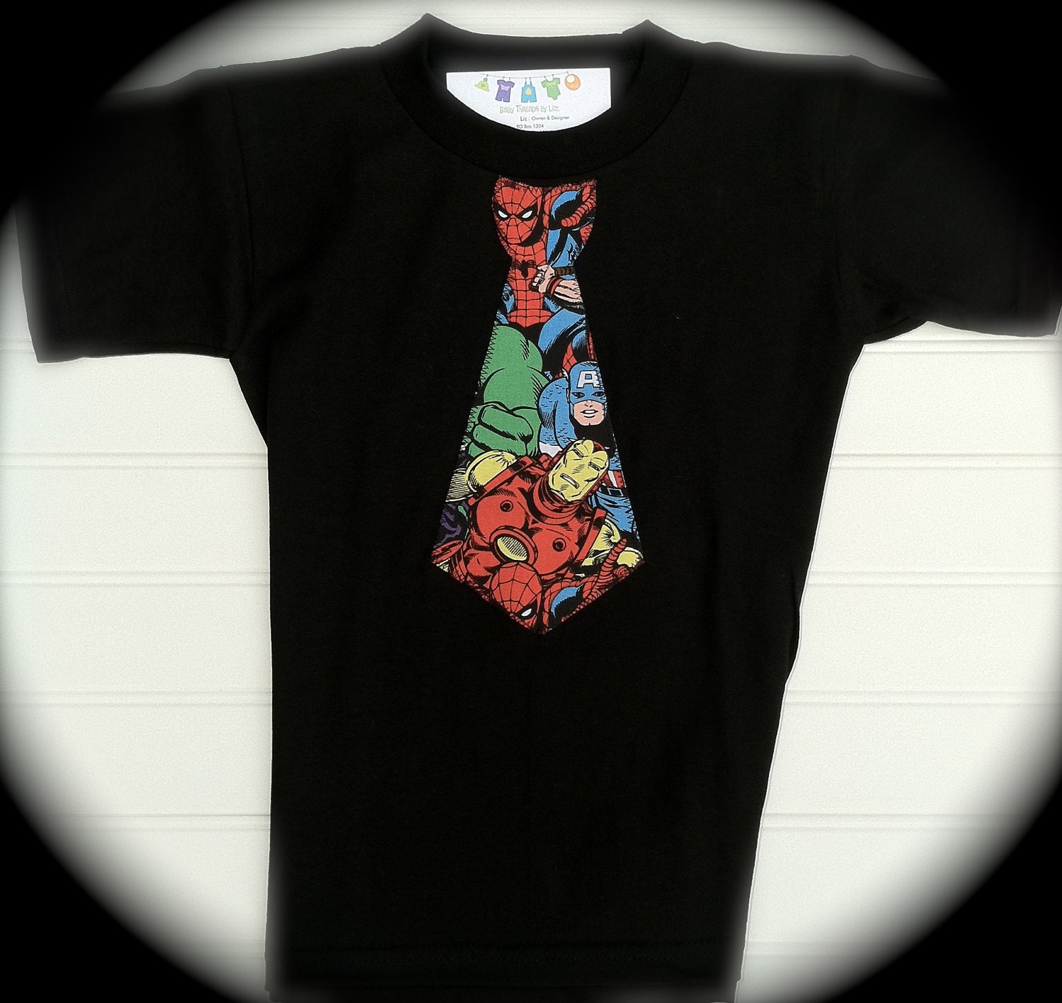 Avengers  Tie Shirt or Onesie Available 0-3 months thorugh Size 10/12