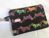 Colorful Dachshunds Small Zippered Pouch
