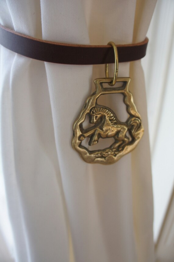 Items similar to Equestrian Curtain Tie Back Holdback Vintage English