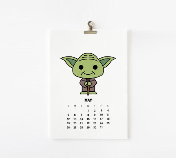 2013 Calendar Cute Star wars 5x7