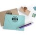Custom return address stamp PAINT CAN DESIGN with wood handle