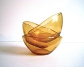 french vereco bowls set of 3 vintage golden amber glass bowls