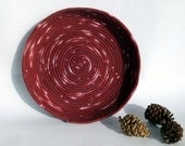Hand dyed Coiled Rope Basket - Burgundy Red