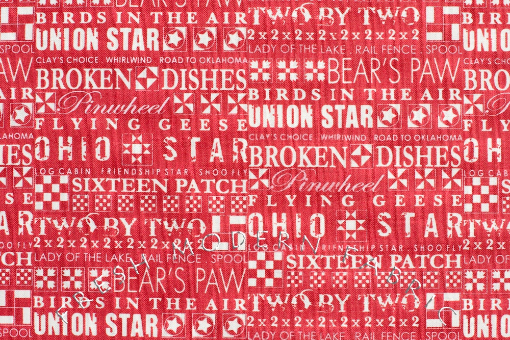 Half Yard The Block in Apple Red, Mama Said Sew, Sweetwater, Moda Fabrics, 100% Cotton Fabric