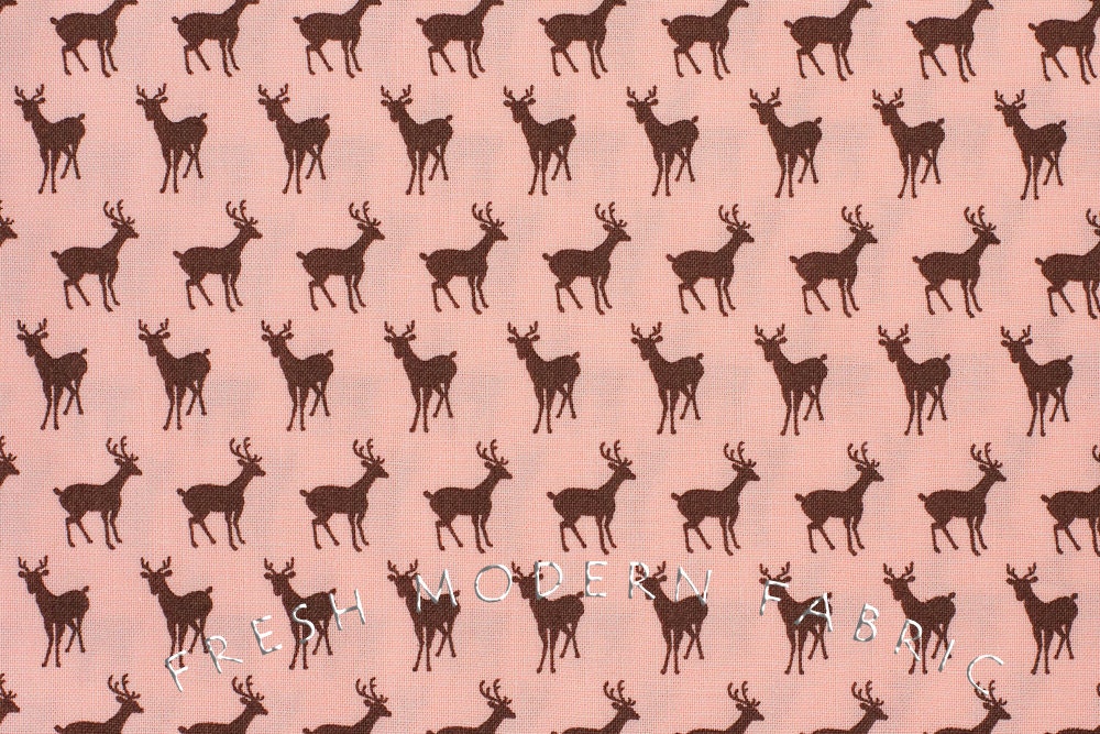Half Yard Oh Deer Tiny Deer in Blossom Pink, Momo, Moda Fabrics, 100% Cotton Fabric