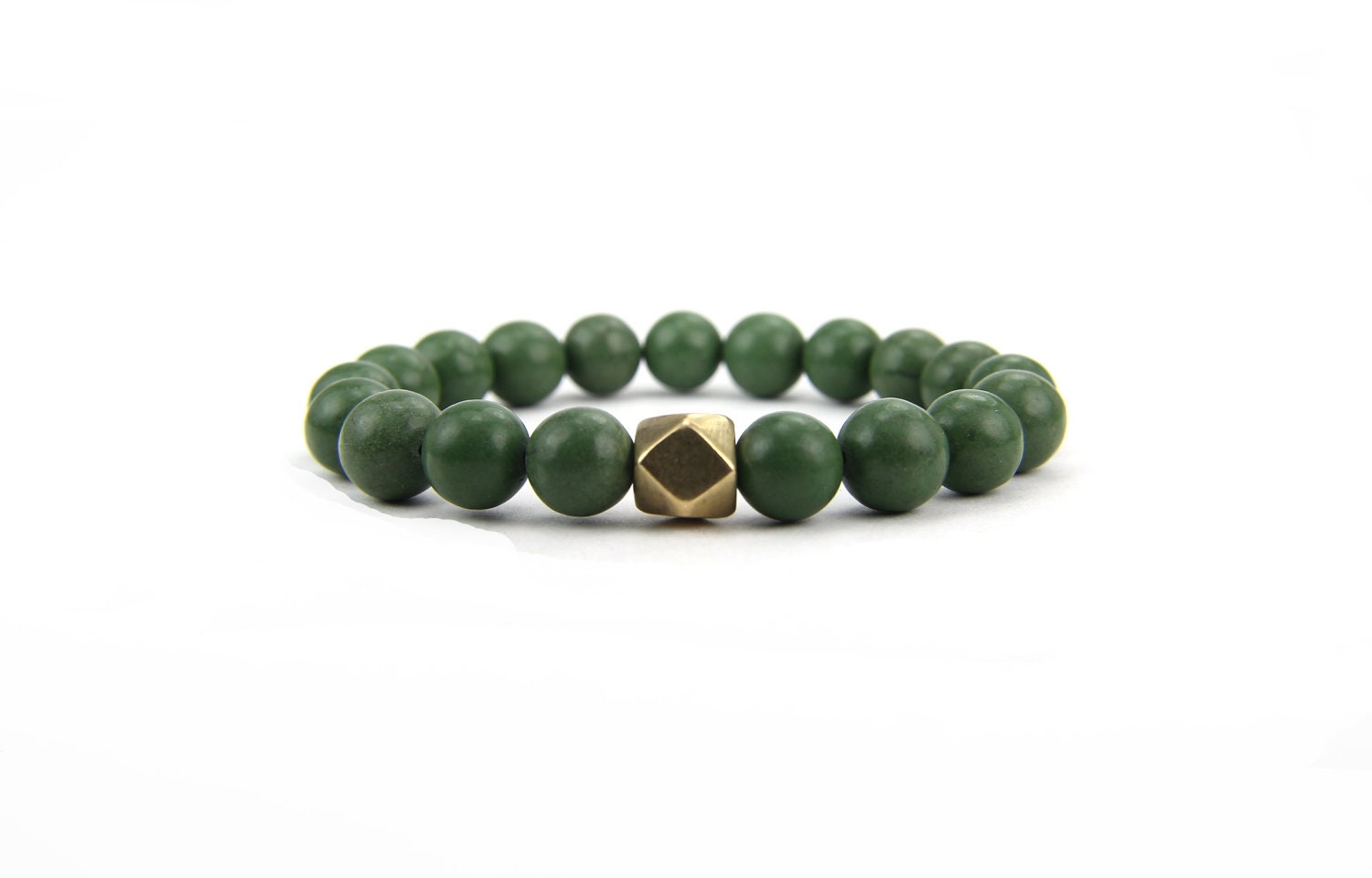 Green Gemstone Bracelet Stacking Stretch:  Rainforest