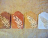 Gift Tags Favor Tags White Sky Blue Wing Embossed Sanded Distressed