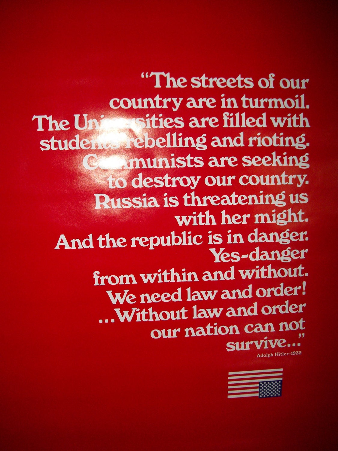 Original Vintage Hitler's Statement Poster