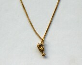 Tiny Brass Lobster Necklace