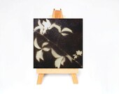 Small Painting Silouette Paintings Leaves Flowers & Prairie Grass Metallic Gold and Brown Painting Original Painting on Canvas 6x6 Day 4
