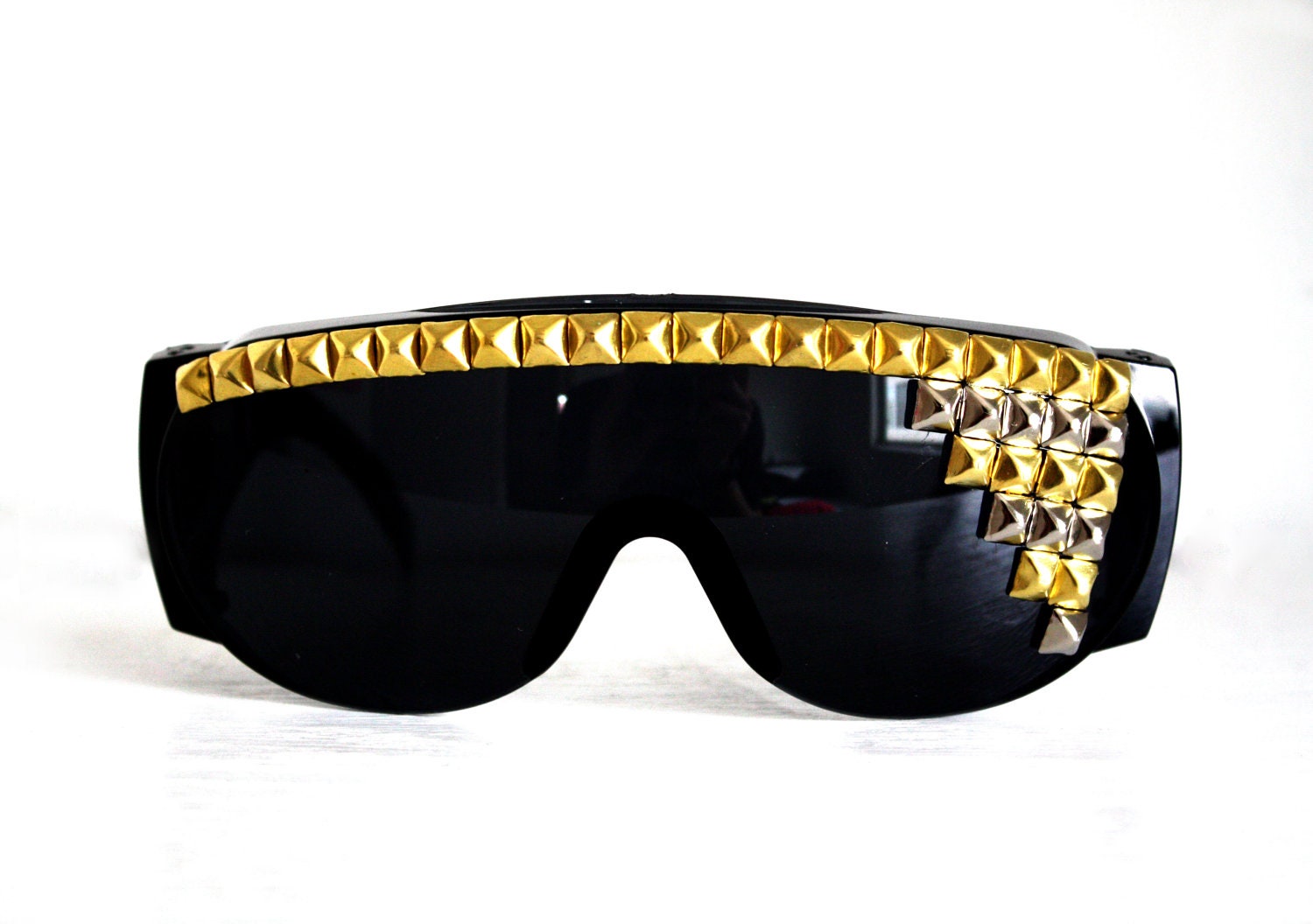 Studded Sunglasses - Silver and Gold