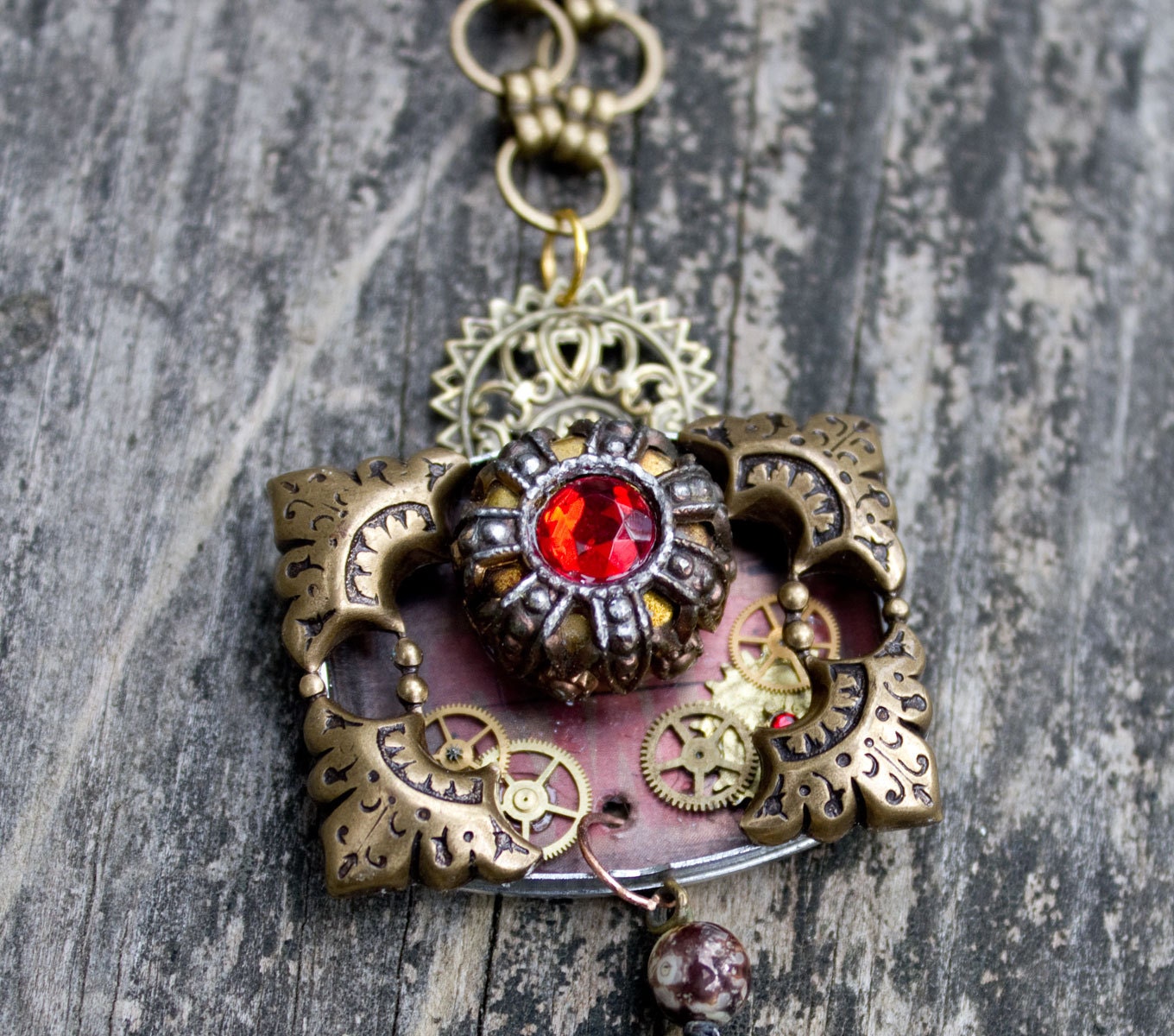 Moulin Rouge - Upcycled OOAK Vintage Watch Necklace