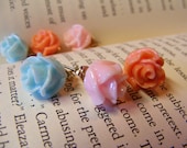 Earrings Handmade Roses Peach or  Pink