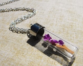 Origami Japanese Cherry Blossom in a Bottle Necklace