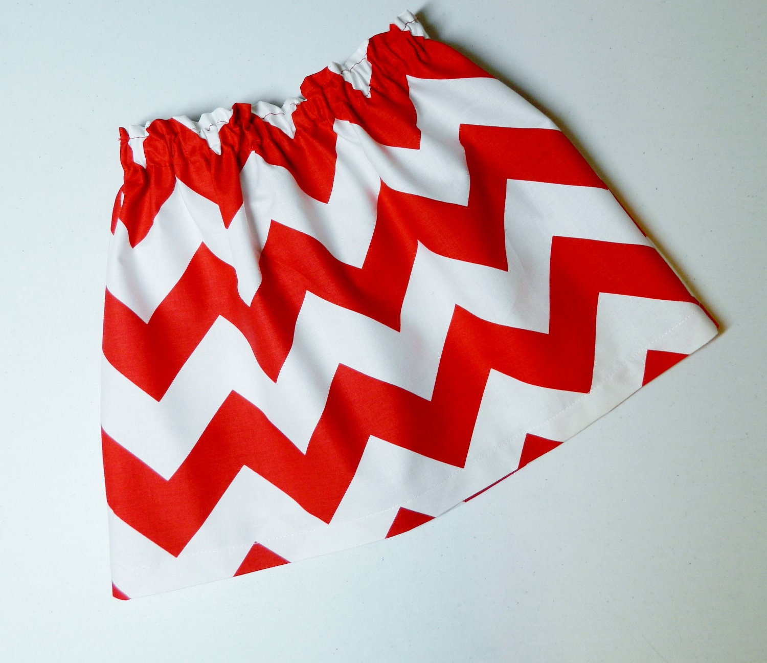 Tween, girl, toddler and baby red and white chevron fabric SKIRT in sizes NB 3m 6m 12m 18m 24m 2T 3T 4T 5T 6 7 8 10 12 14 16