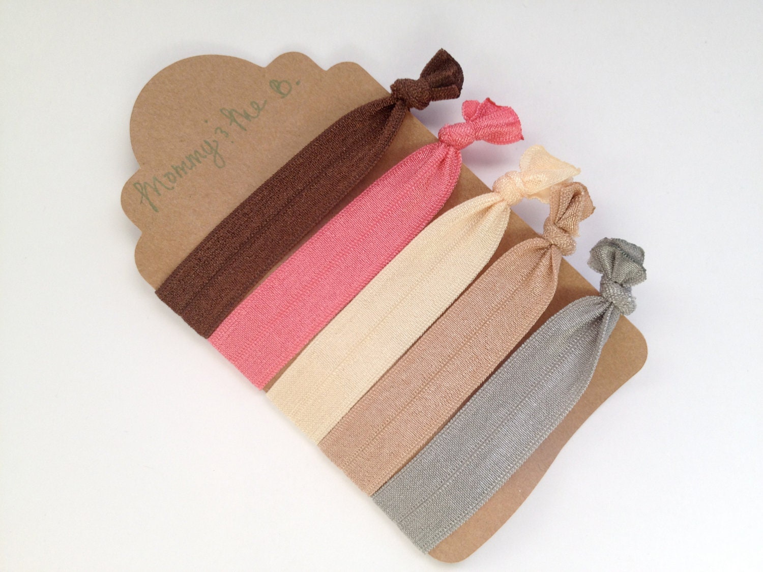 Super Soft No-Snag Elastic Hair Ties --  Keep It Classy Collection -- Nude, Cream, Peach Coral, Chocolate, Silver