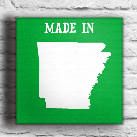 Custom Made In Arkansas State Silhouette for Nursery