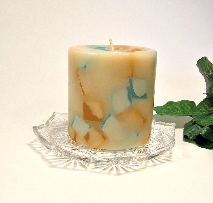 Pillar candle Sandalwood scent chunk style 3x3