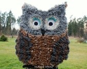 Owl Soft and fluffy wool Textile Art  Wall hanging