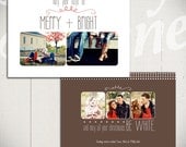 Christmas Card Template: White Christmas C - 5x7 Holiday Card Template for Photographers