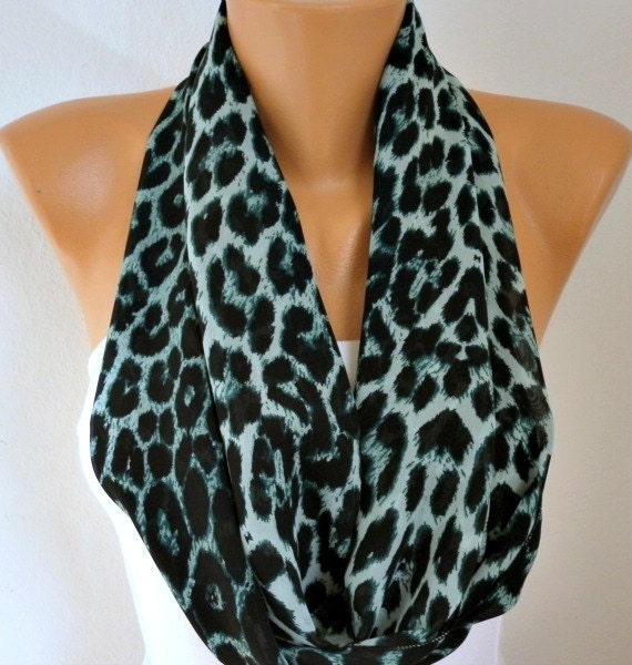 Leopard - Infinity Scarf Shawl Circle Scarf Loop Scarf  Gift -fatwoman