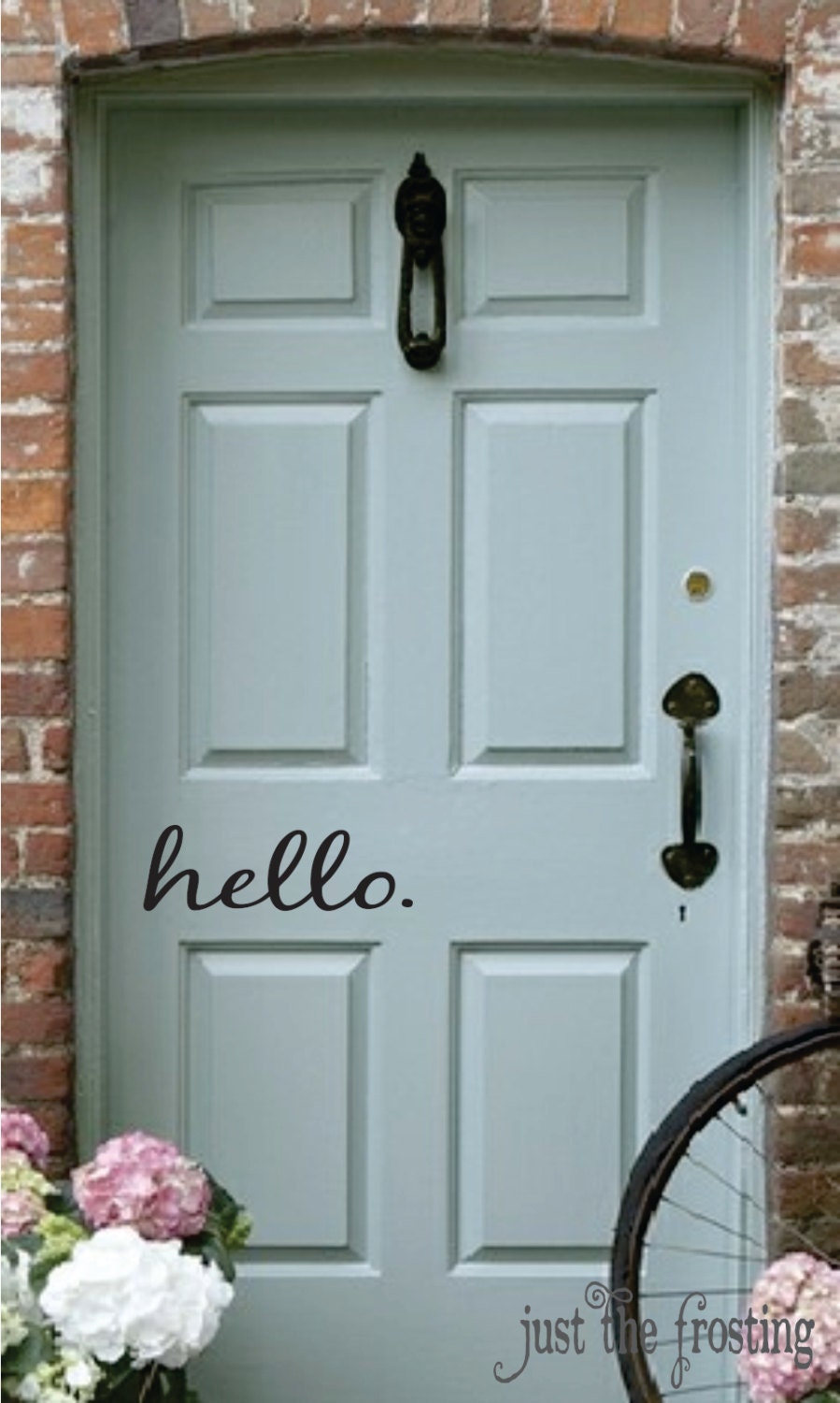 Hello. Decal - Vinyl Decal for your Front Door - Hello. Vinyl Lettering Entry Way or Porch Decal