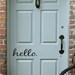 Hello. Decal - Vinyl Decal for your Front Door - Hello. Vinyl Lettering Entry Way or Porch Decal