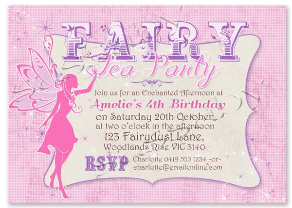 Fairy Invitation - Girls Birthday Party - DIY PRINTABLE FILE by Sassaby Il_570xn