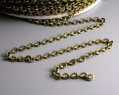 CHAIN-AB-2MMx2.6MM - 10-Foot Antique Bronze Textured Brass Chain, 2mm x 2.6mm