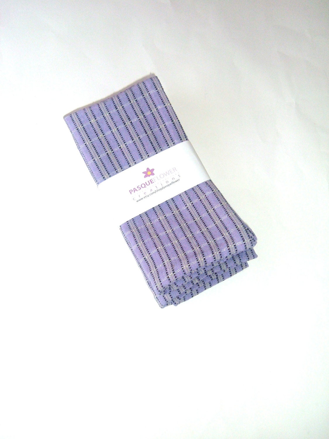 Cloth Napkins - Set of Two - Purple Plaid - Handwoven Guatemalan Cotton - pasqueflower