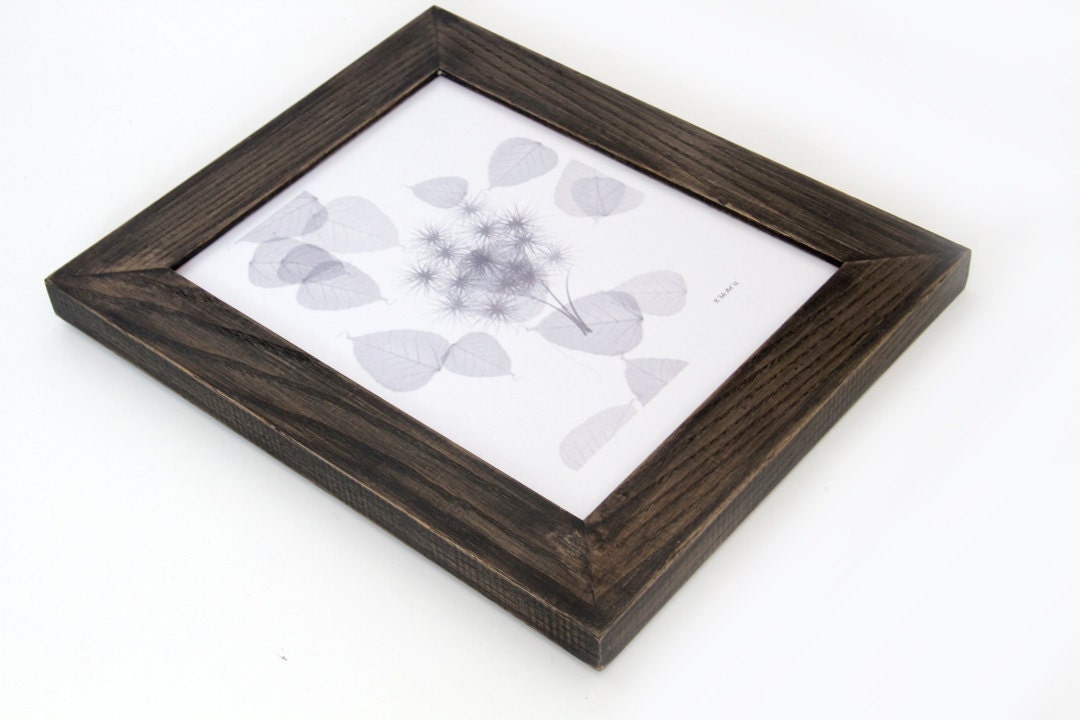 Black Distressed Picture Frame 12x8 Ash Wood Ebony