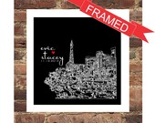 Las Vegas : Wedding Gift Art Print Personalized FRAMED ART Las Vegas Nevada Any City Available Anniversary Gift Engagement Gift