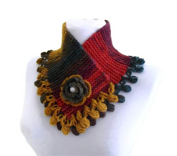 knit collar, fall fashion, multicolor, neckwarmers, autumn, wool, hand-knitted,fashion,gift, new,valentines day