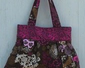 Pink and Brown Pleated handbag