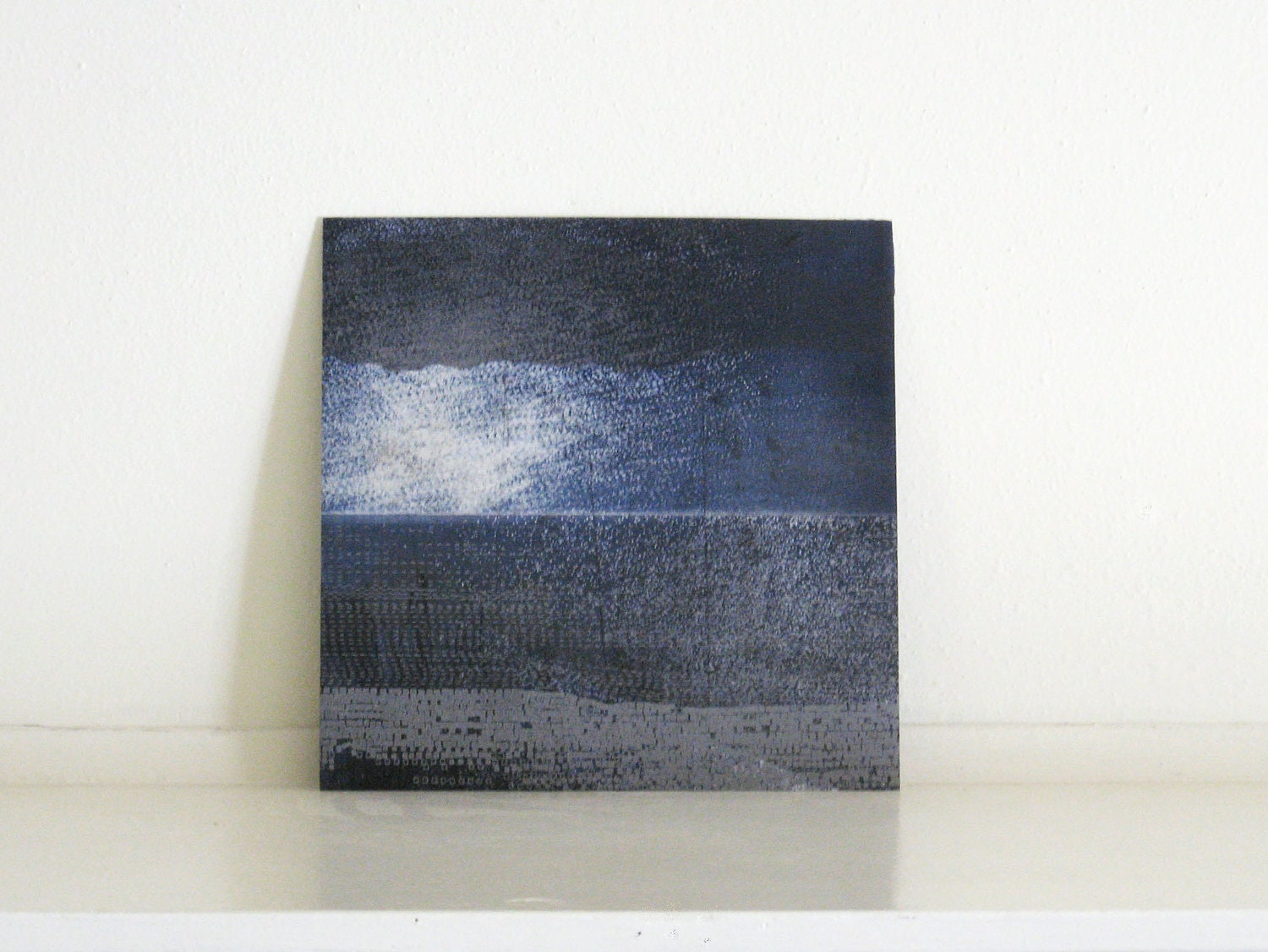 Etching Print . Landscape Art . Navy Blue Home Decor: Striation 39 . Print Size 9 1/2" x 9 1/2" ... Free Shipping