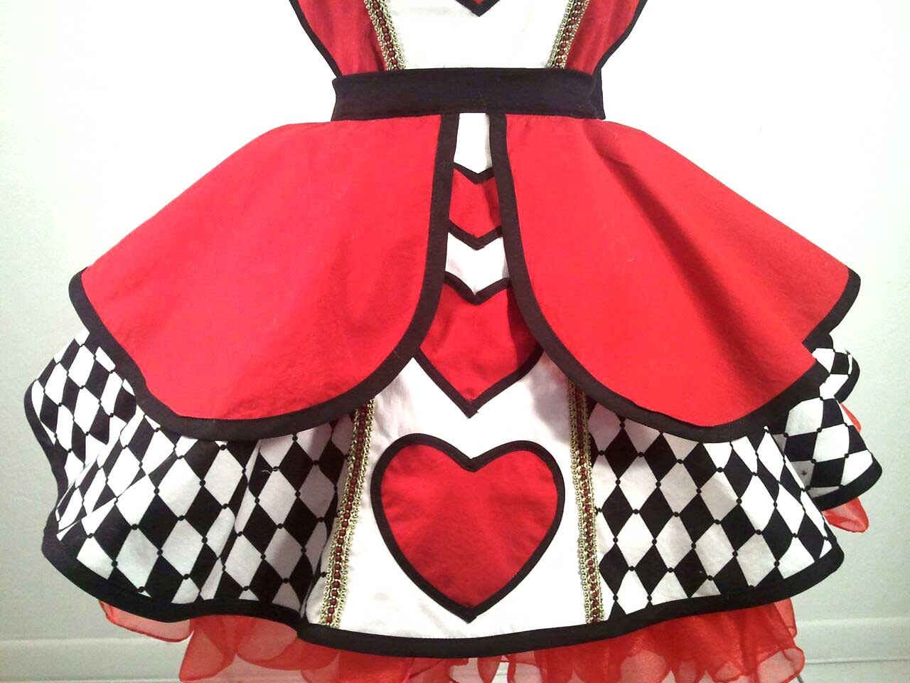 Queen Of Hearts Pin Up Costume Apron