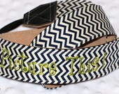 Custom personalized camera strap D/SLR Cannon Nikon chevron fabric